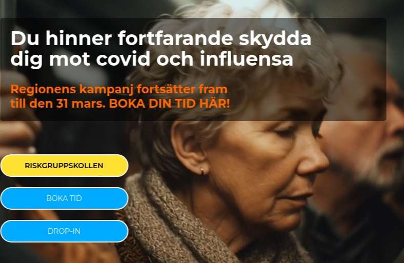 Vaccin.nu hemsida – boka vaccination mot covid och influensa online
