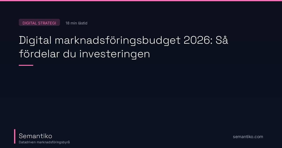 Digital marknadsföringsbudget 2026: Så fördelar du investeringen