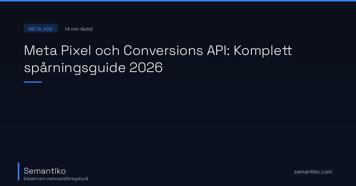 Meta Pixel och Conversions API: Komplett spårningsguide... | Semantiko