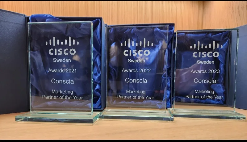 Cisco Marketing Partner of the Year – Conscia vann utmärkelsen tre år i rad 2021, 2022 och 2023 med hjälp av Semantiko