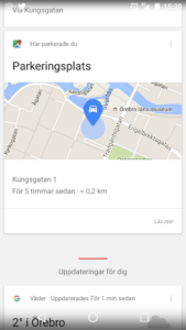 Google Nu parkeringsplatskort